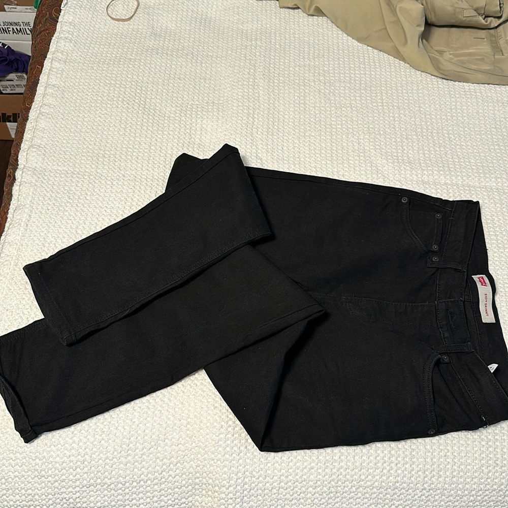 Black denim jeans